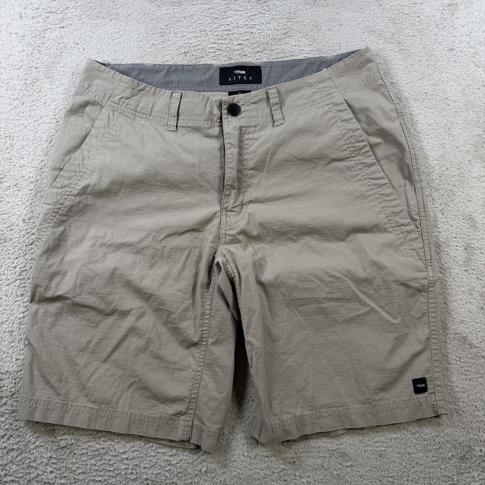 Sitka Tarmac Shorts Mens 34 Khaki Tan Ripstop Outdoor Stretch Chino Casual